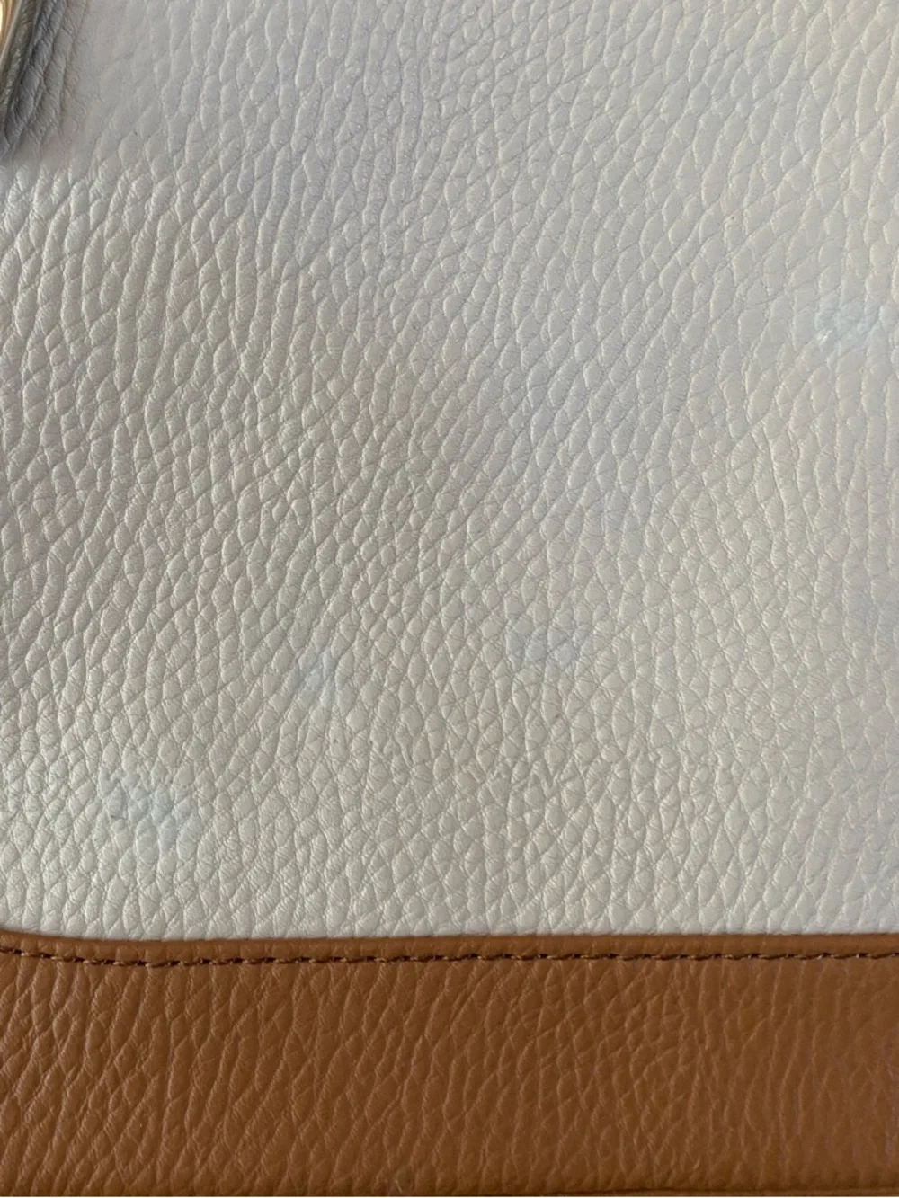 Cream Large Tote with Tan Braided Handles
